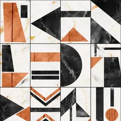 Manhattan Geometric Non-Pasted Satin and Matte Wallpaper Roll — Taupe,Black,Crimson