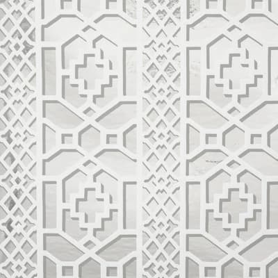 Zanzibar Trellis Mylar Wallpaper — Silver Mylar