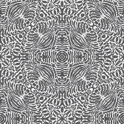 Abra Flora Spiral Premium Matte 10' L x 24" W Wallpaper Roll — Gray
