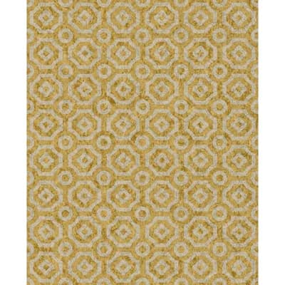 Geometric Non-Pasted Matte Wallpaper Roll — Metallic Silver,Metallic Gold
