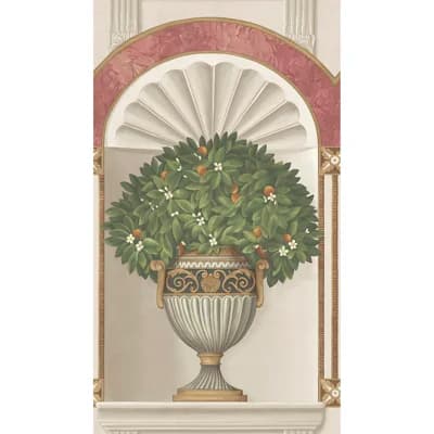 Historic Royal Palaces-Great Masters Floral Non-Pasted Matte Wallpaper Roll — Spring Green,Rose