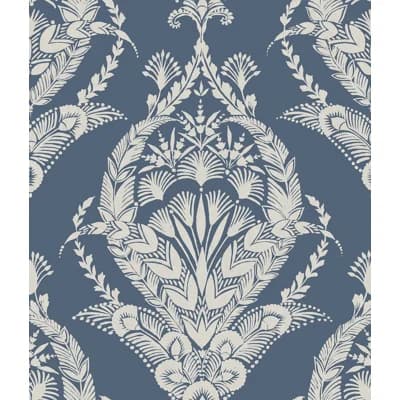 Raido Damask Wallpaper Roll — Blue