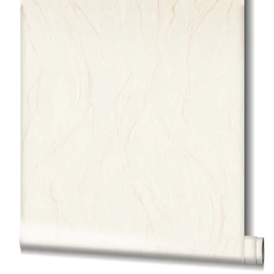 Earth Collection Textured Marble Effect Sheen Wallpaper Roll — Cream