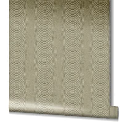 Earth Collection Textured Snake Skin Sheen Wallpaper Roll — Gold
