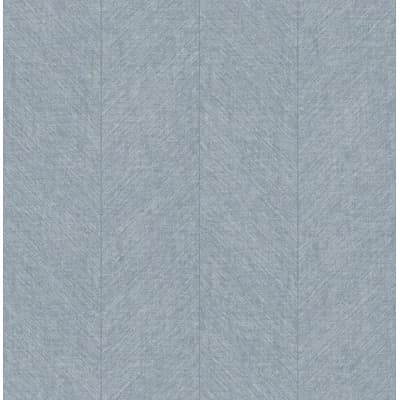 Kallam Indigo Chevron Wallpaper — Blue