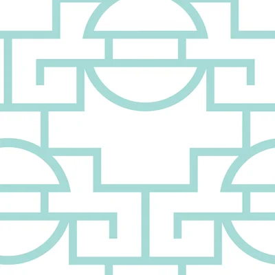 Shanghai Just Too Graphic 10' L x 24" W Wallpaper Roll — Cooled Blue