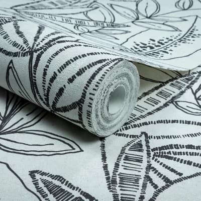 Karuna Collection Stenciled Leaves Wallpaper Roll — Gold