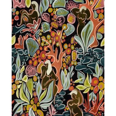 LA DOLCE VITA Matte Wallpaper Roll — Orange,Green,Black,Blue