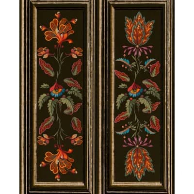 Tyrol Apres-Ski Non-Pasted Matte Wallpaper Roll — Black,Blue,Green,Red
