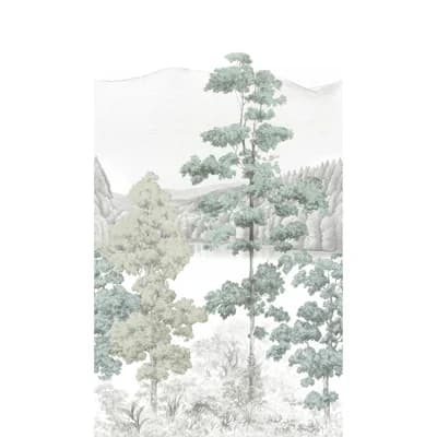 Orom II Collection Meadow Trees 62.5-inches wide x 9.18-feet high 3-panel Wall Mural — Beige