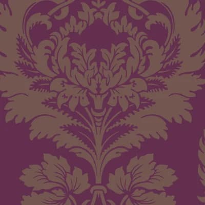 Hovingham Damask Non-Pasted Wallpaper Roll — Plum