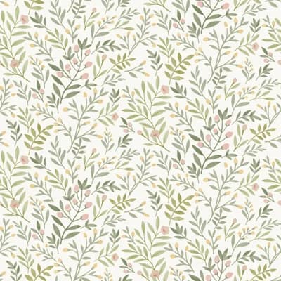Inia Colection All-Over Leaf Branches Wallpaper Roll — Green