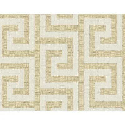 Lillian August Ink Luna Retreat Greek Key Embossed Vinyl Unpasted Wallpaper — Yellow,White