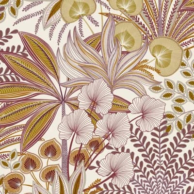 Karuna Collection Meadow Branched Leaves Wallpaper Roll — Red