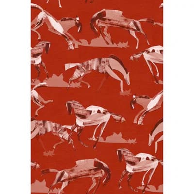Non-Pasted Satin Wallpaper Double Roll by Yuki Osada — Crimson
