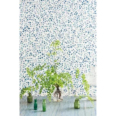 Floral Non-Pasted Matte Wallpaper Roll — Petrol,Blush