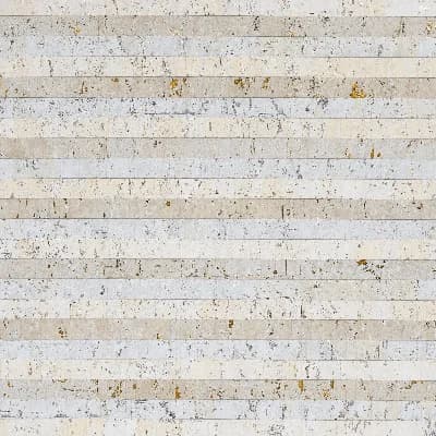 Cork Stripe Wallpaper — White;Gray