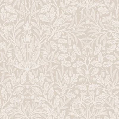 William Morris Acorn Hessian Wallpaper — Cream