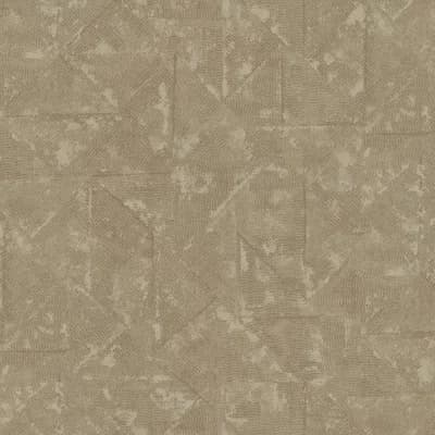 Absolutely Chic Distressed Geometric Motif 33' L x 21" W Wallpaper Roll — Brown