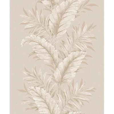 Palazzo Fern Stripe Wallpaper Roll — Gray,Silver