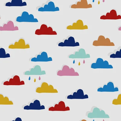 Children's Joules Abstract Non-Pasted Matte Wallpaper Double Roll — White,Rainbow