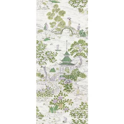 Satomi Toile Wallpaper Roll — Lavender,Citron