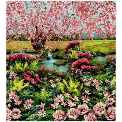 Voyages Voyages Floral Non-Pasted Matte Wallpaper Double Roll — Green;Yellow;Pink;Blue