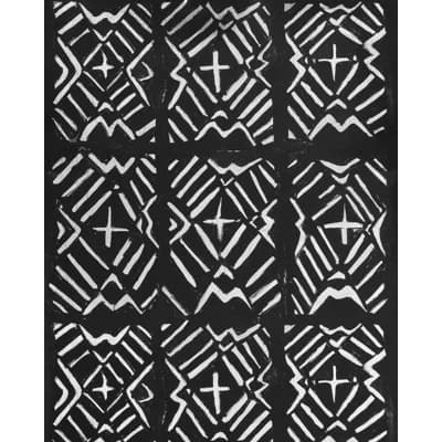 Geometric Non-Pasted Matte Wallpaper Roll — Black,White