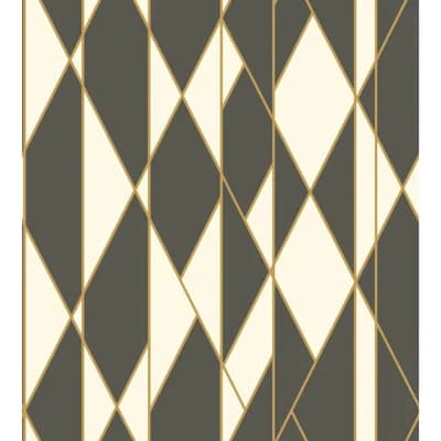 Oblique Geometric Non-Pasted Wallpaper Roll — Black,White