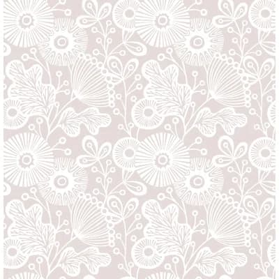 Burr Floral Non-Pasted Wallpaper Roll — Rose