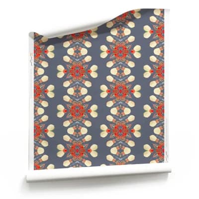 Arabella  | Undulating Stripe Wallpaper Double Roll — Gray;Red;Beige;Tan