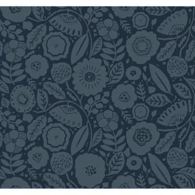 Camille Floral Wallpaper Roll — Blue
