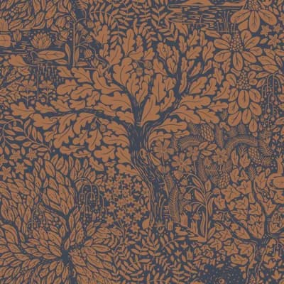 Ingrid Floral Non-Pasted Wallpaper Roll — Orange