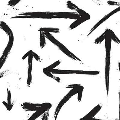 Arrows Abstract Fabric Peel & Stick Matte Wallpaper Roll by Jamie Graney — Black,White
