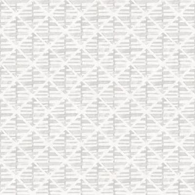 Bazaar Geometric Block Print Design 33' L x 21" W Wallpaper Roll — Light Gray