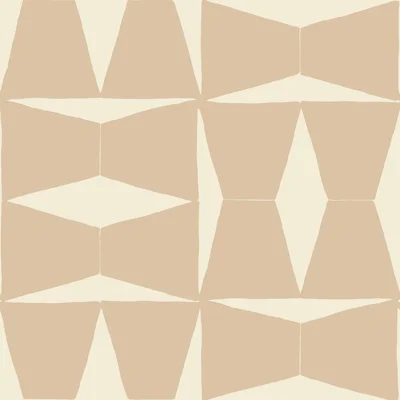 Albie Geometric Non-Pasted Satin Wallpaper Roll by Susan Hable — Neutral,Cream