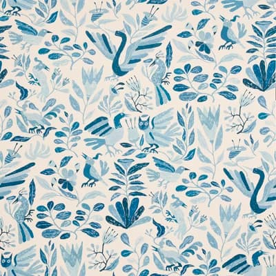 Schumacher x Abel Macias Canopy Wallpaper — Blue