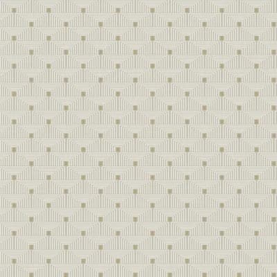 Boutique Metallic Geometric Key Wallpaper Roll — Cream