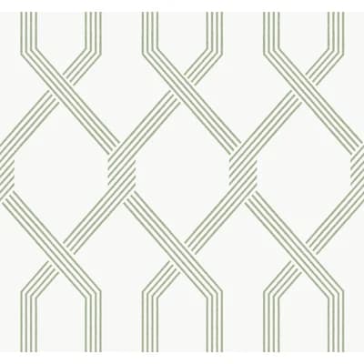 Palisade Geometric Non-Pasted Matte Wallpaper Double Roll — Green
