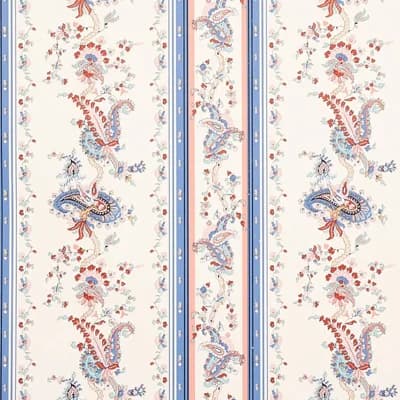 Elena Paisley Stripe Wallpaper — Blue