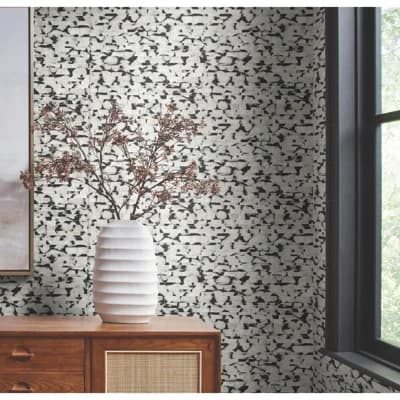 Capiz Offering Abstract Non-Pasted Matte Wallpaper Double Roll — Black,White