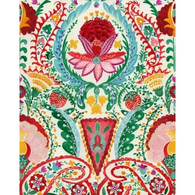 ROSA MUNDI Wallpaper — TAUPE,RED,GREEN,YELLOW,SOFT PINK