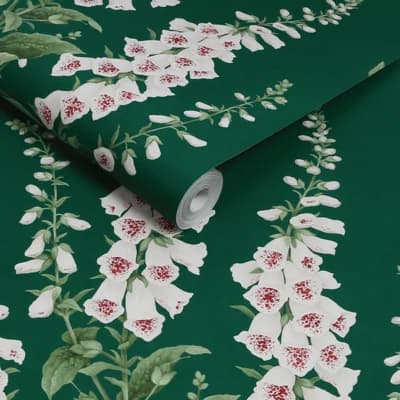 Graham & Brown Foxglove Midnight Wallpaper — Blue