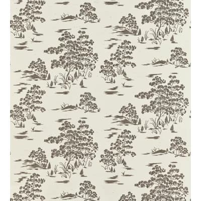 Soiree Floral and Toile Non-Pasted Wallpaper Roll — Bark