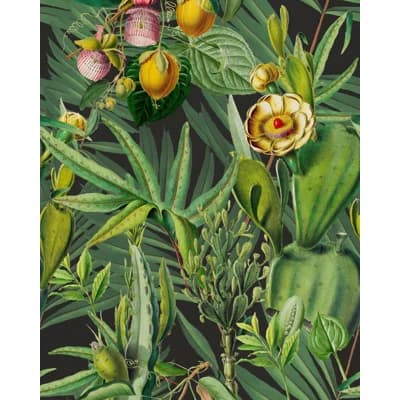 Tropical Wanderlust Non-Pasted Matte Wallpaper Roll — Green,Yellow,Black