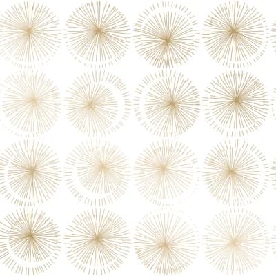 Irvin 33' L x 20.5" W Peel and Stick Wallpaper Roll — White,Gold