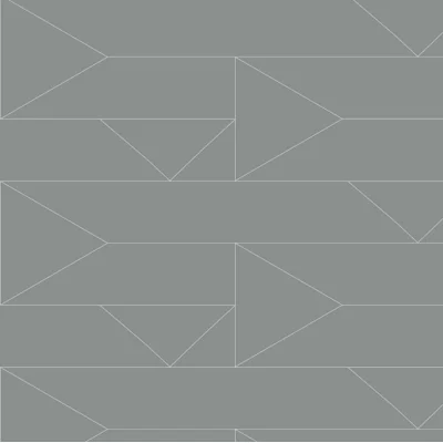Flagged Geometric Fabric Peel & Stick Matte Wallpaper Roll by Jamie Graney — Gray,White