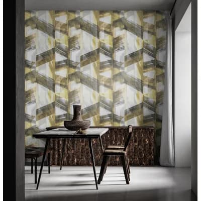Crafted Glimmery Glaze Design 27.9' L x 27.5" W Wallpaper Roll — Green,Gold