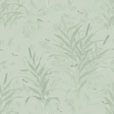 Paule Marrot Non-Pasted Satin Wallpaper Double Roll — Sage