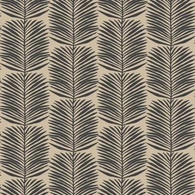 Organic Betty Palms 10' L x 24" W Wallpaper Roll — Black